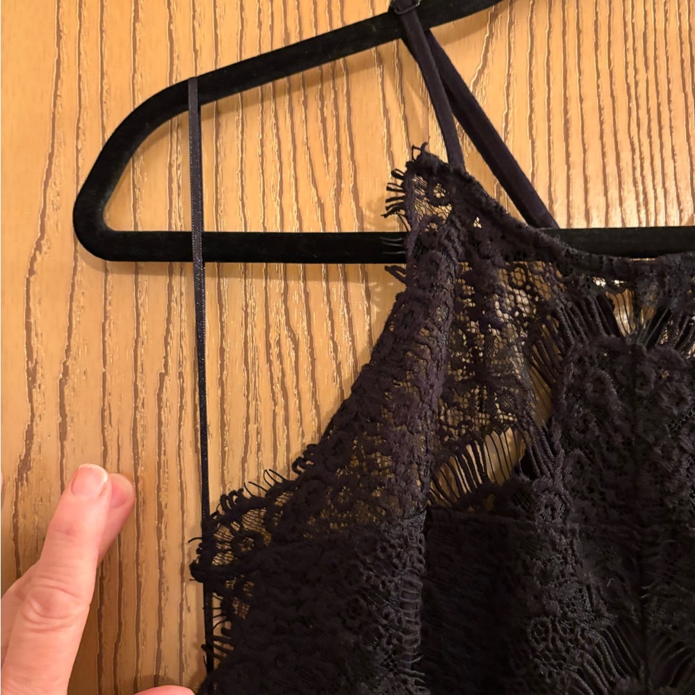 Free People Black Lace Mini Dress NWT - Picture 2 of 15